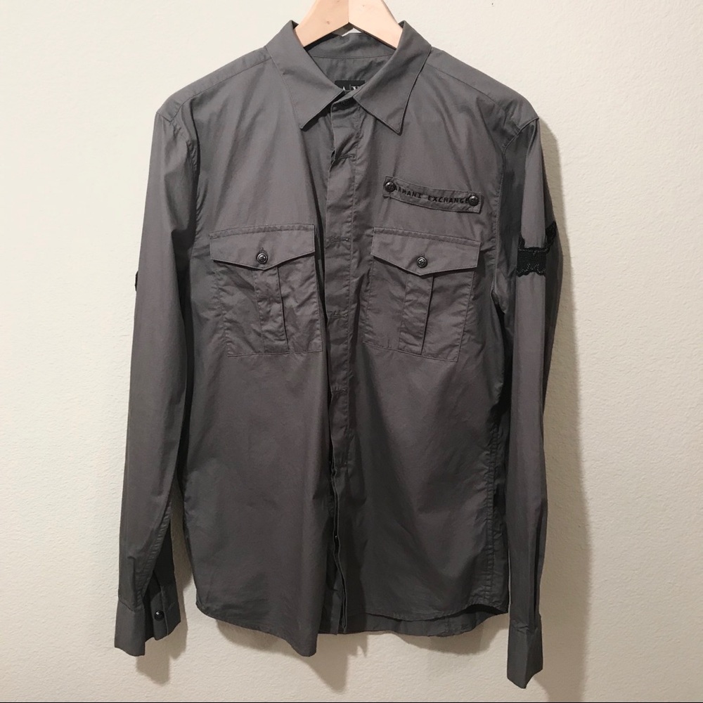 Armani Exchange Utility Patch Button Down Shirt - image 2